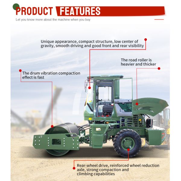 New Compact 4 Ton Vibratory Road Roller with Hydraulic Features Small Mini Road Roller Compactors Machine