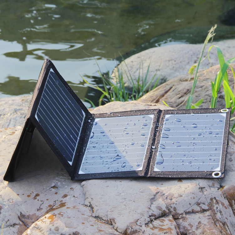 Dual USB Charger 20W Foldable Solar Panel Bag Fold Away Solar Panels Lightweight