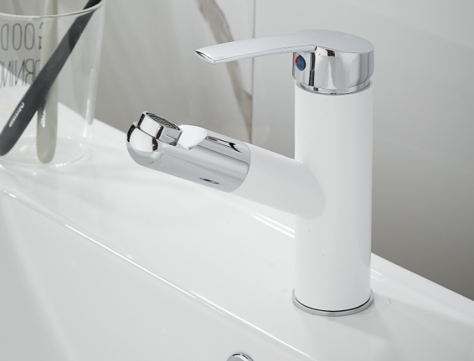 Single Hole Golden 360 Degree Pull Out Sink Faucet With Sprayer