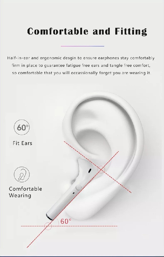 TWS Airpods Wireless Earbuds Portable 5.0 Bluetooth Headset 2500mAh For Smartphone