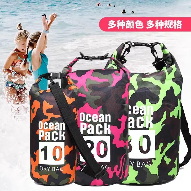 CROSS BORDER CAMOUFLAGE WATERPROOF BAG SINGLE SHOULDER DOUBLE SHOULDER WATERPROOF BUCKET BAG POLYESTER LIGHT DRY WET SEP