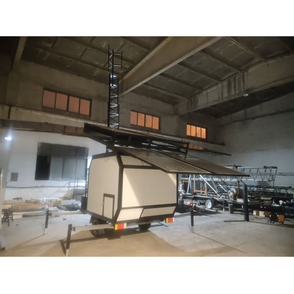 100ft Tower Height 30m RAPID DEPLOYMENT Trailer Tower With Shelter Cell On Wheels COW
