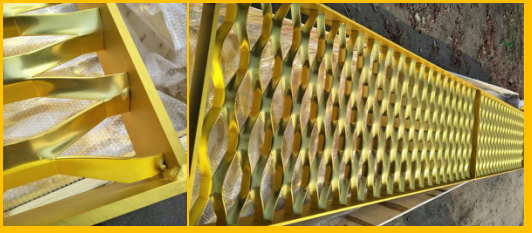 Architectural Building Expanded Mesh Curtain Wall With Fixing L Type Frame
