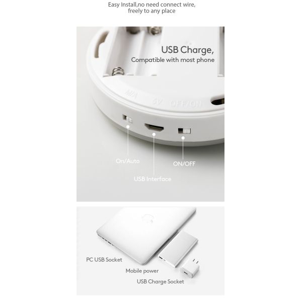 Wireless LED Battery Powered Kitchen Cabinet Motion sensor Night Light