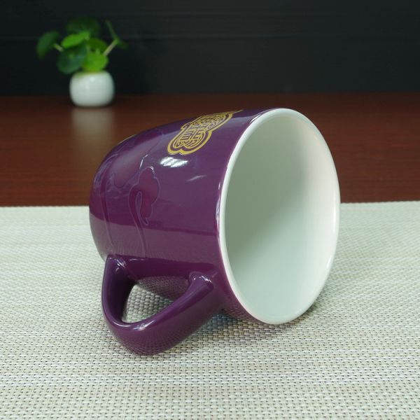 Purple glazed Eco Friendly Mugs , magic temperature color changing cups