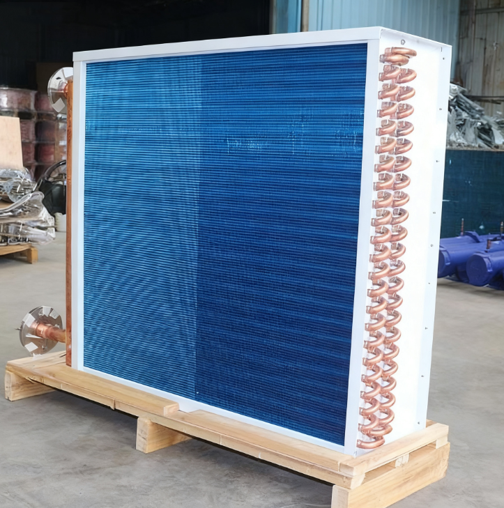 Stainless Steel Fin-Tube Condenser with Copper Tubes Air-Cooled Heat Exchanger for Air-Conditioning Systems