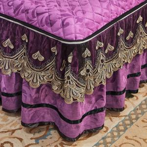4 Pcs Winter Bed Spreads Cover Skirt Set with Embroidery of 100% Polyester