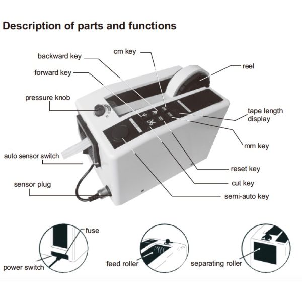 Shipping Quickly YINATE M1000 Automatic Tape Dispenser electric adhesive tape dispenser machine Cut Automatically