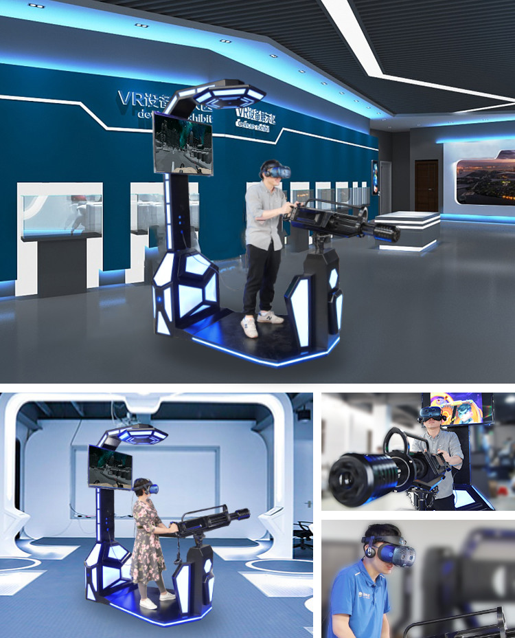 RoHs Dynamic Gatling Gun 9d Vr Shooting Simulator Games Virtual Reality Machine 1.0kw