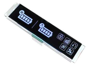 Quality 4.5V 9PIN VA LCD Display with 6 O'clock Viewing Angle for White Graphics on Black Panel Long Strip for sale
