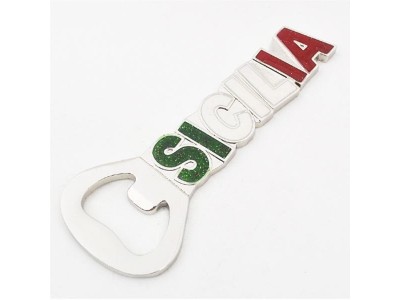 Custom Sicilia Tourism Souvenir Beer Bottle Opener,Die casting zinc alloy made Sicilia tourism souvenir beer bottle open