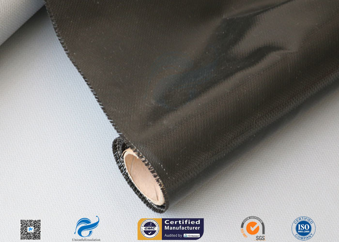 15.6oz Black Silicone Coated Glass Cloth 0.5mm Engine Heat Insulation