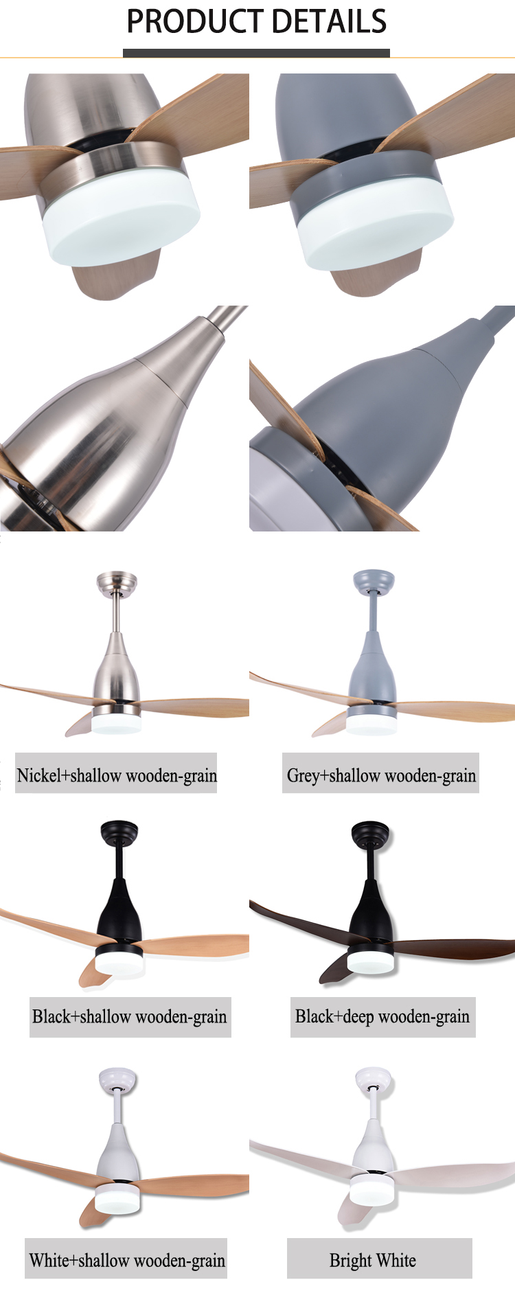 1110mm 65w 44inch Copper Motor Ceiling Fan