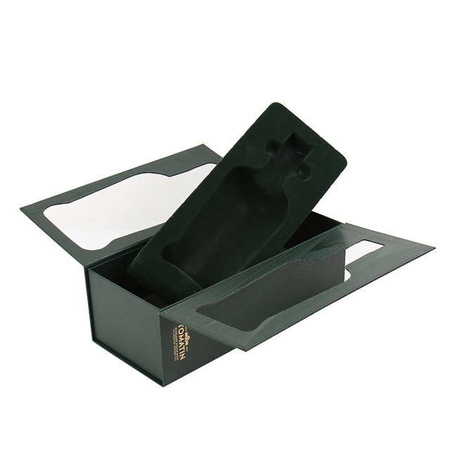 Luxury Premium Hard Cardboard Custom Logo Magnetic Wine Gift Box Packaging With Window