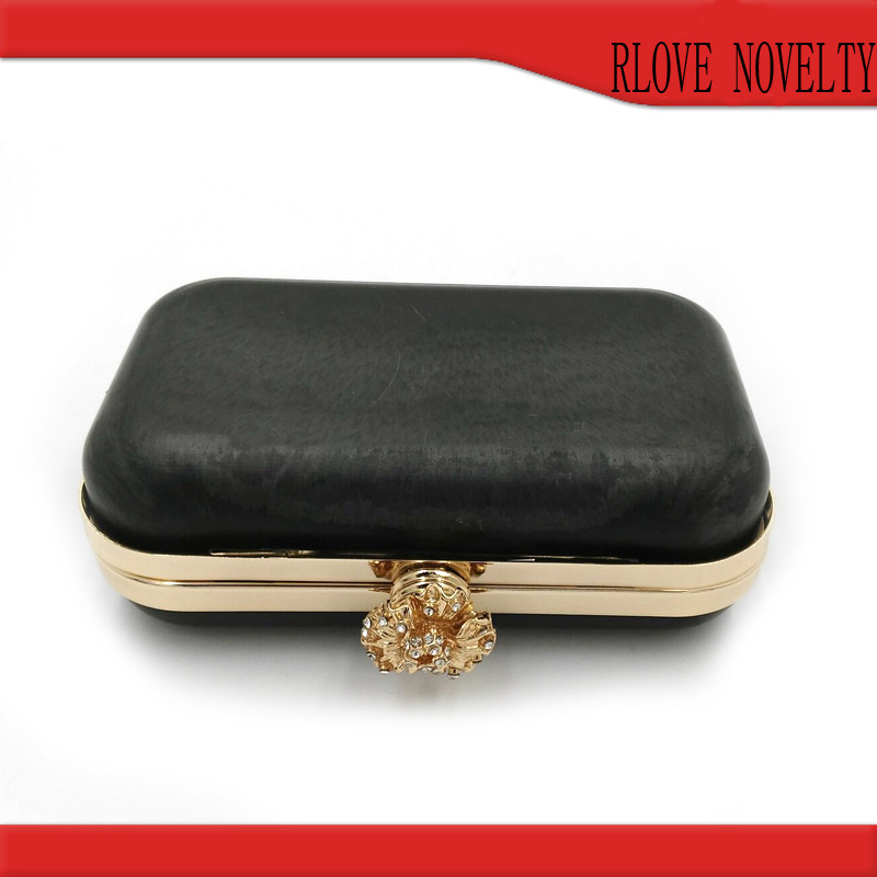 High end handmade bag accessories light gold 16*10 mm rectangle shape purse box and metal frame