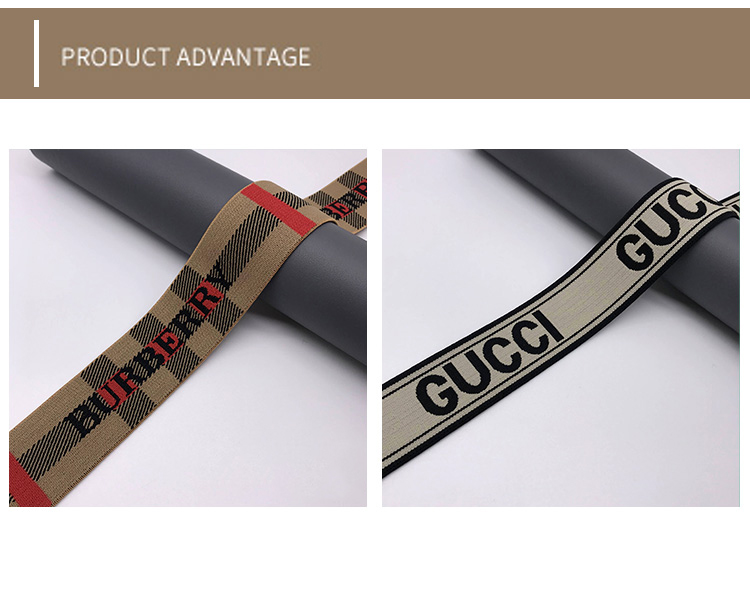Printed logo customization nylon jacquard ribbon for underwear waistband elastic jacquard band