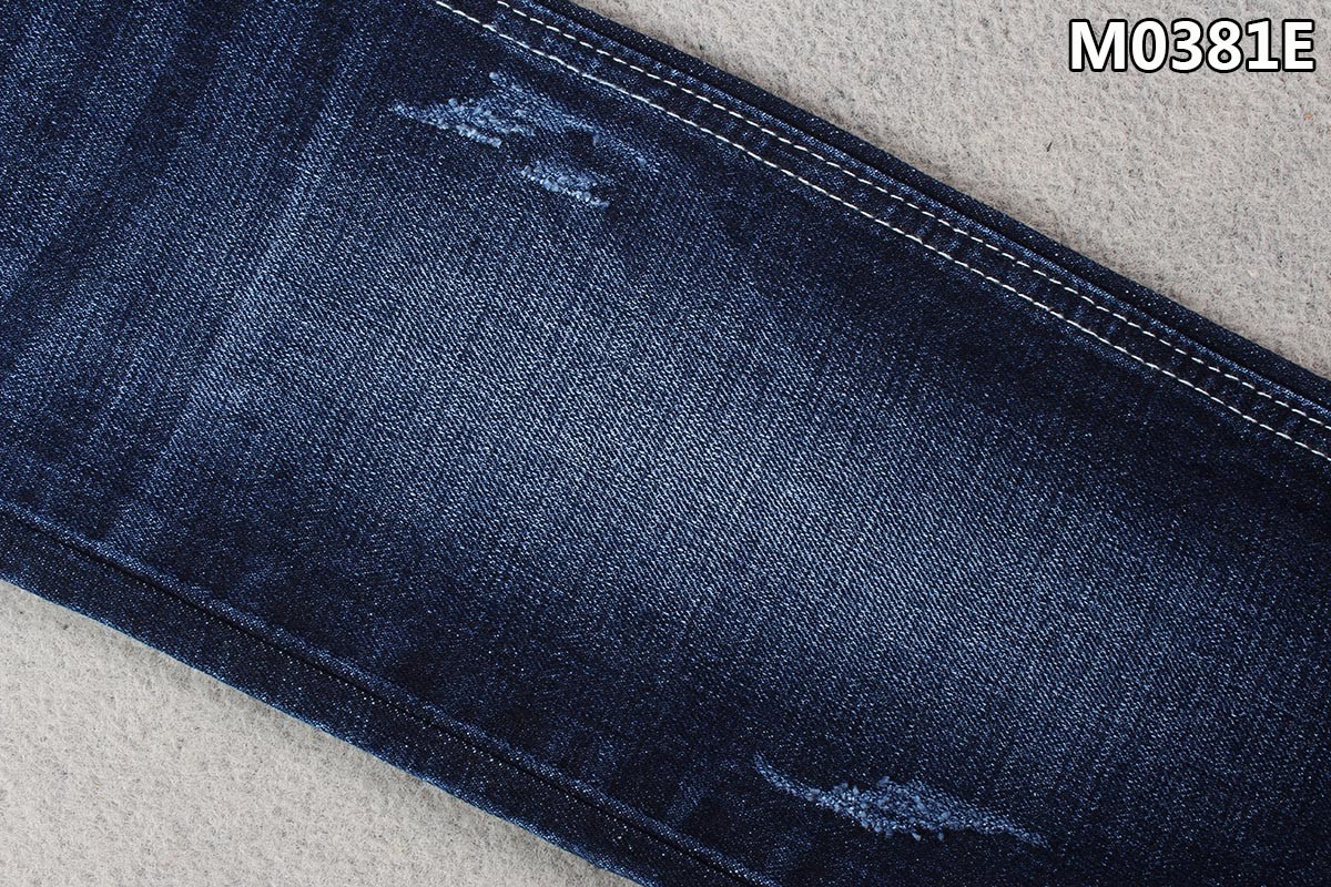 99% Cotton 1% Spandex Crosshatch Denim Fabric 12oz Heavy Men Jeans Material
