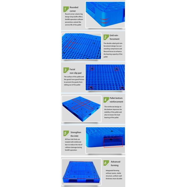 Stacking and Storage Recycled Double-Faced Grid Plastic Pallet with Customized Logo