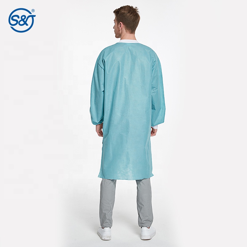 SMS fabric non-woven lab coat medical disposable full length disposable lab coat