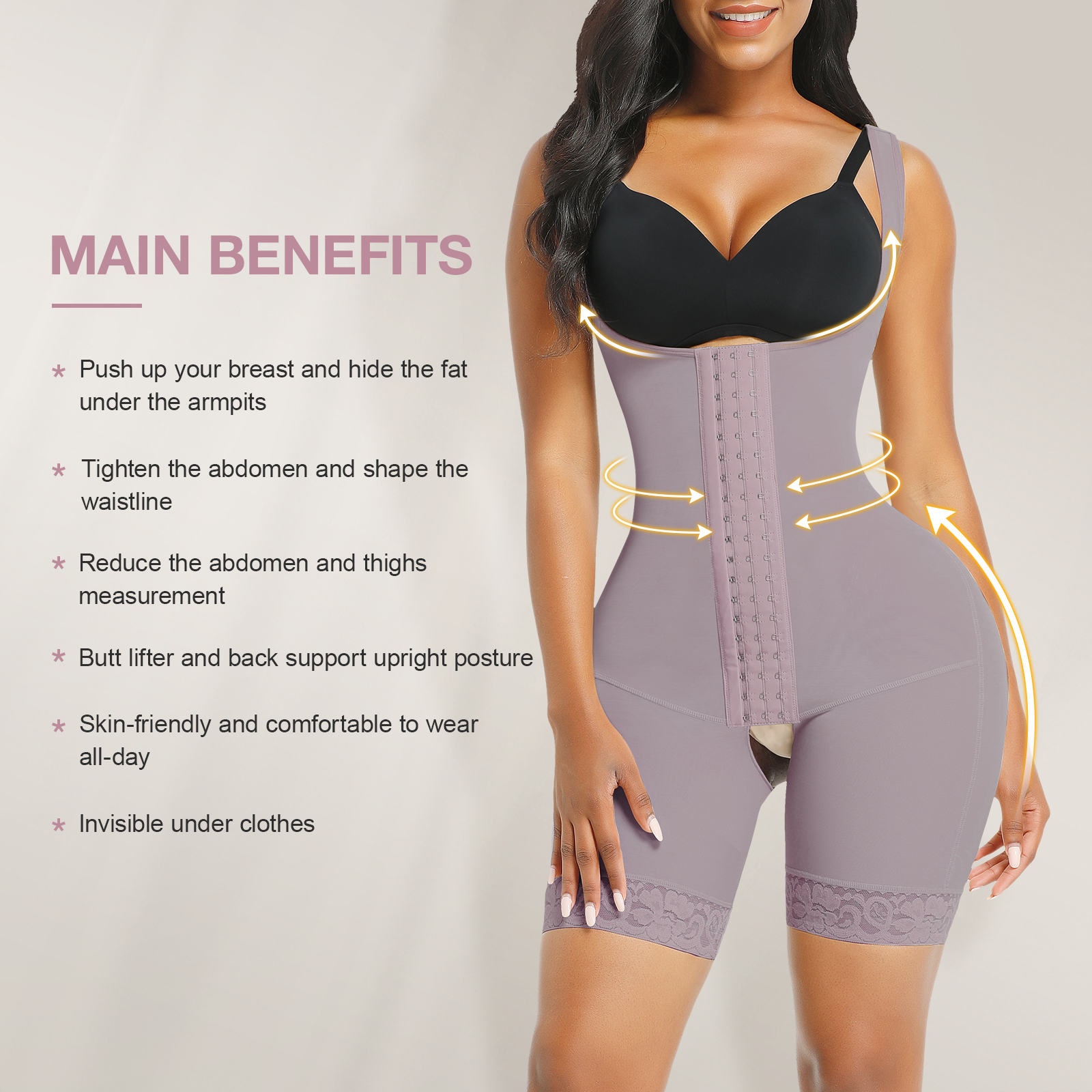 HEXIN Spandex/Nylon Women's Body Shaper High Waist Shaping Tumnmy Control Shapewear