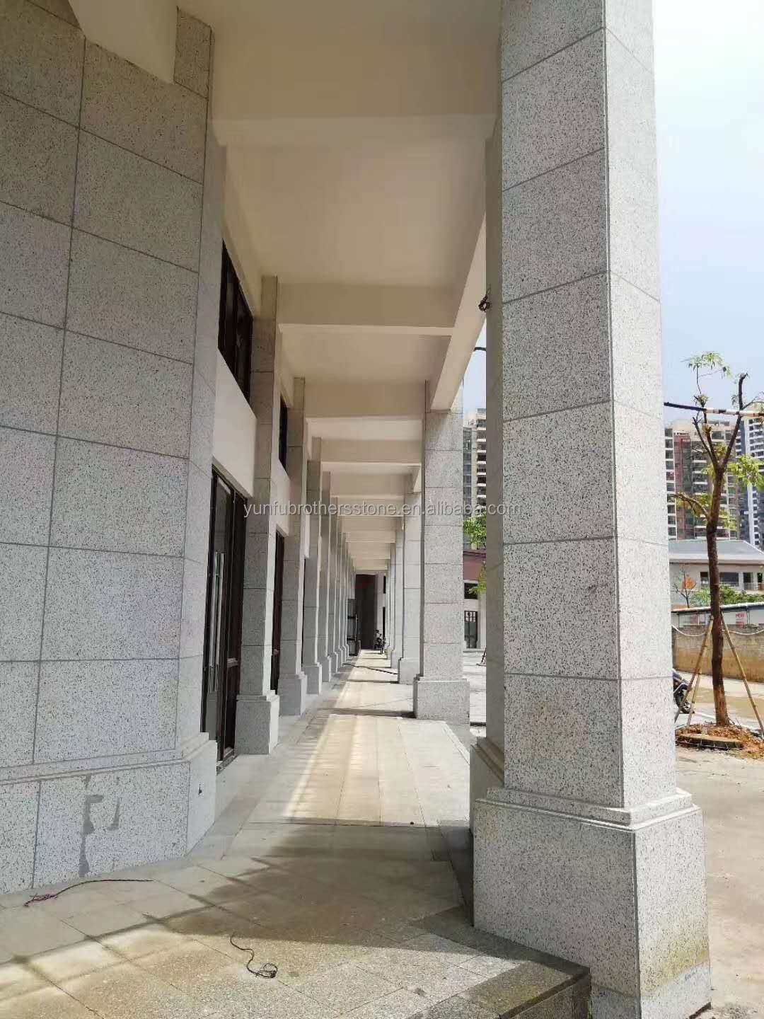 Outdoor Stair Columns with Building Stone Flooring Modern British White Granite Tile