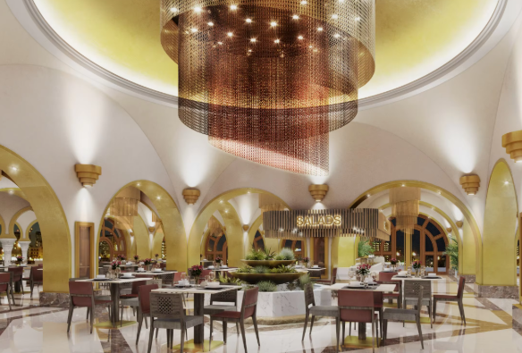 Customized Double tone Aluminium Chain Link Wire Mesh coil Curtain ceiling for Hotel or restaurant interior architectural decoration