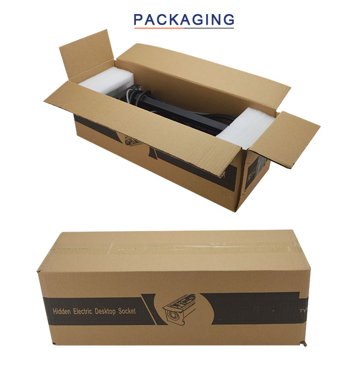 BNT New arrival multifunctional hidden table design desk outlet box brush sliver automatic flip up desktop outlet
