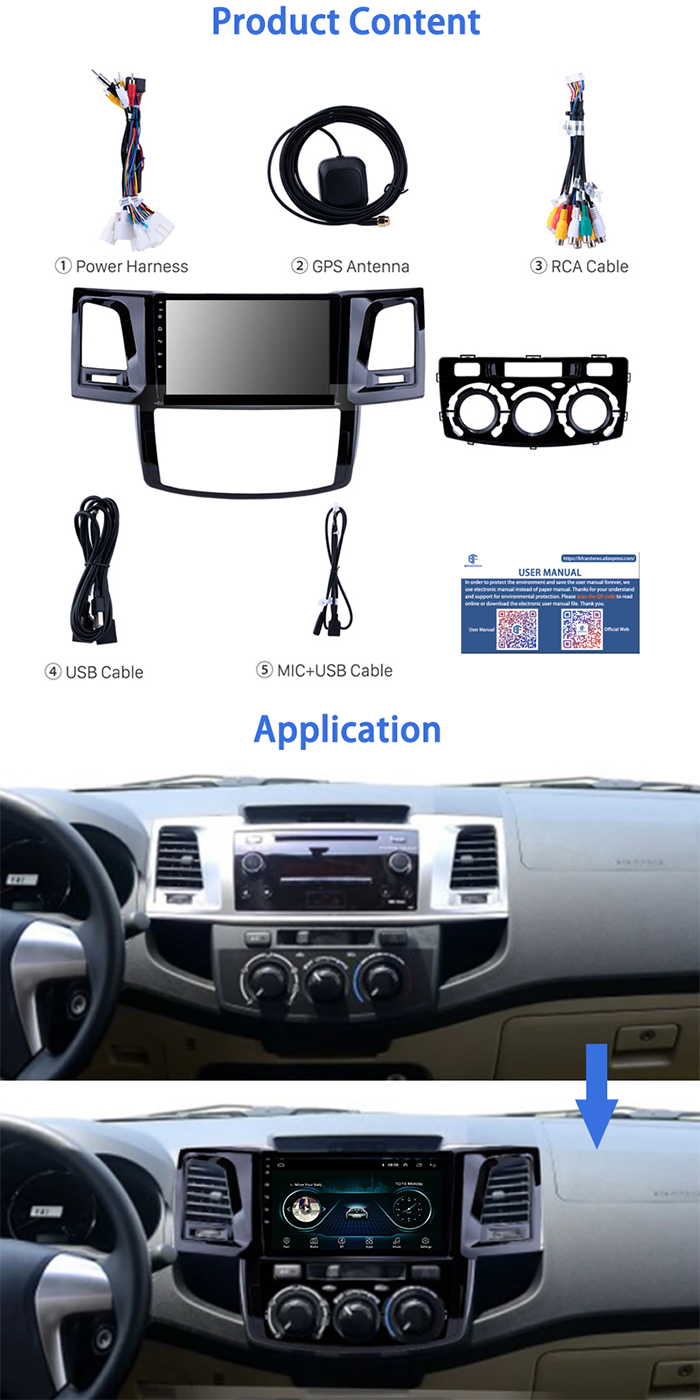 AC LHD Toyota Android Car Stereo Automotive 9 Inch Car Android Player