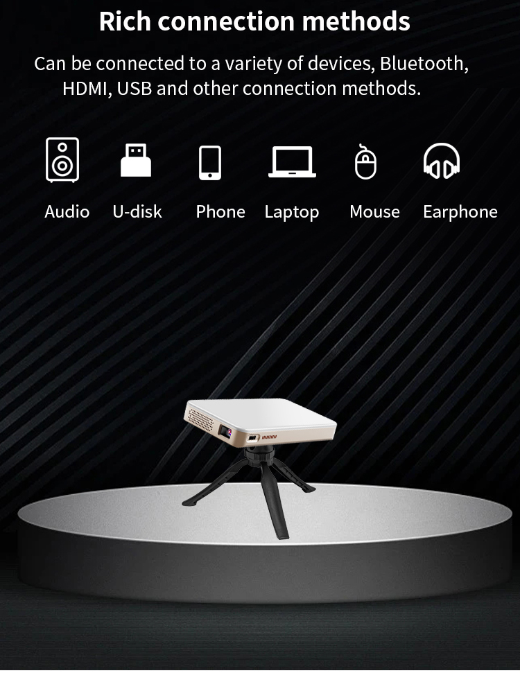 Flyin S90 4K Mini Portable Android Smart DLP Projector WIFI Bluetooth Enabled Shaped Mobile Phone US Plug LED Lamp 3D Battery
