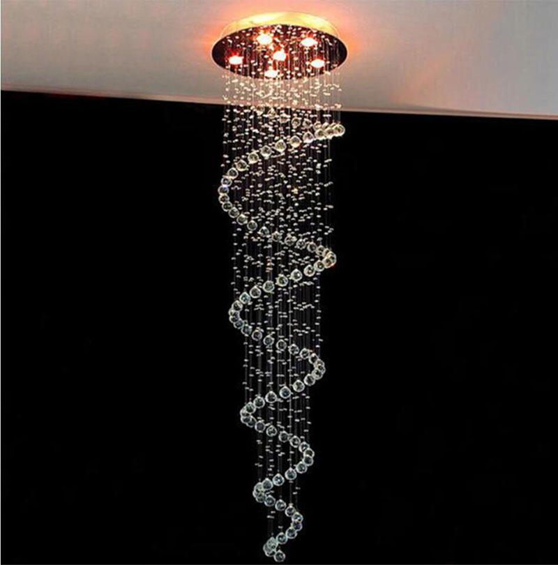 Modern LED K9 Crystal Chandelier villa luxury Crystal large pendant light(WH-NC-18)