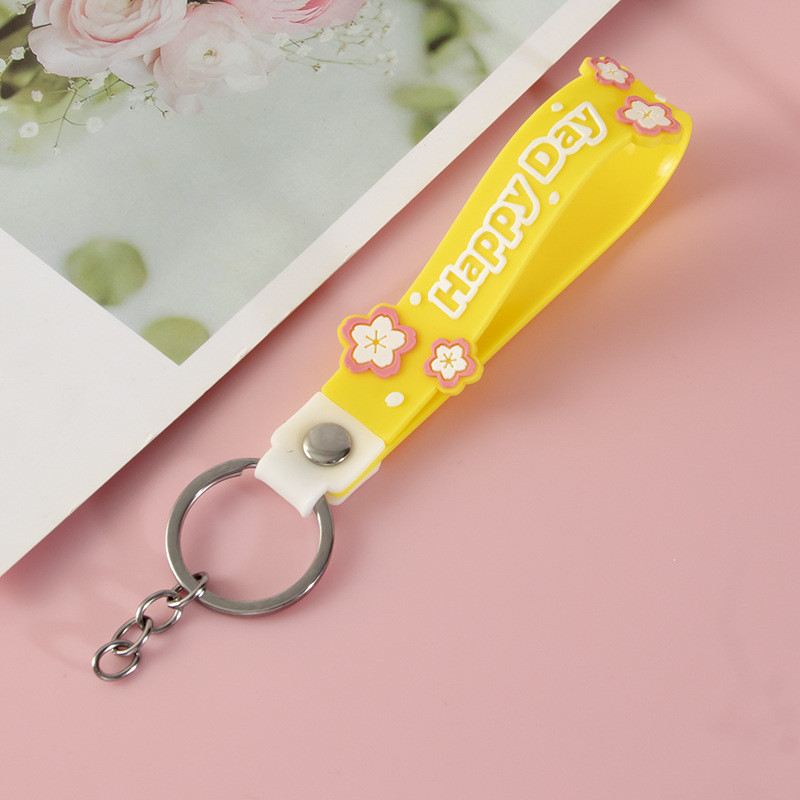 Personalized Luminescent Silicone Pendant Keychain Wrist Keychain Bracelets For Keys Or Wallets