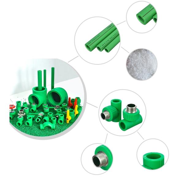 Environment Friendly PPR Pipe Socket Coupling Fitting With Metal Thread