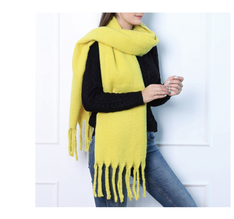 Y-Z 2025 Winter Nordic Polar Fleece Female Scarf Comfortable Cosy Boho Shawl with Fringed for Christmas Festival Vegan Style