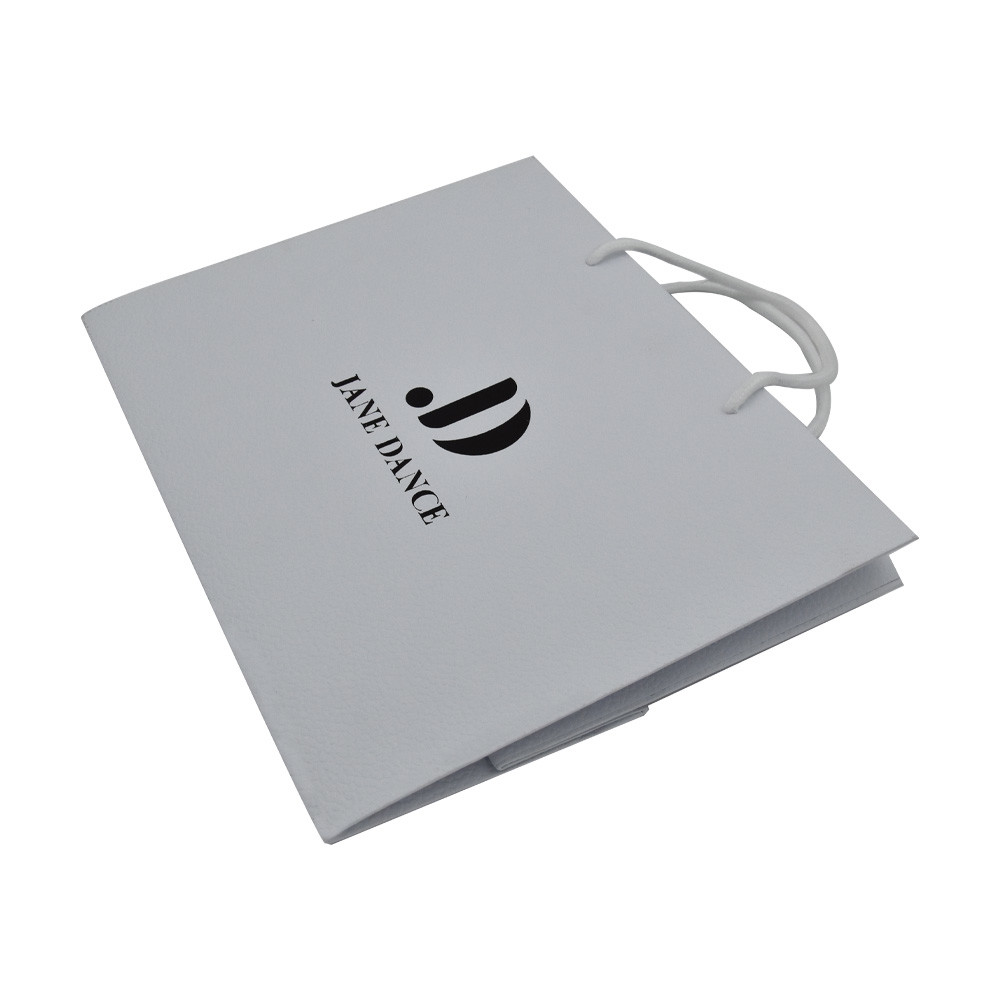 Craft Paper Small Blue Custom Paper Shopping Bags With Ribbon
