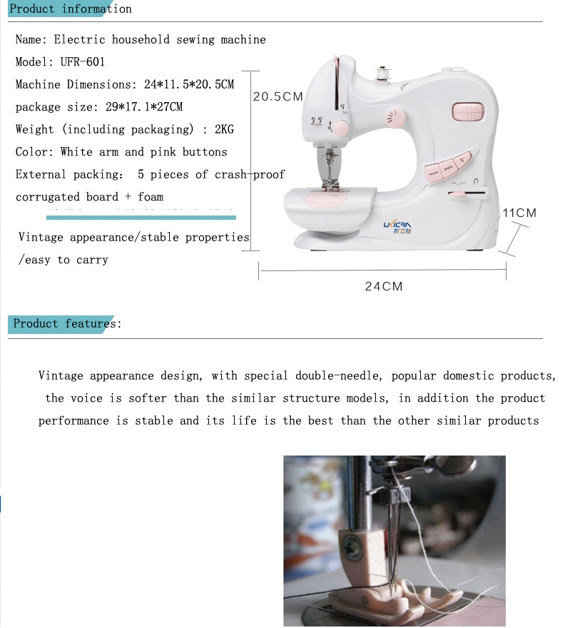 240*115*205mm Twin Needle Sewing Machine for Ukicra Mechanical Configuration Post-Bed