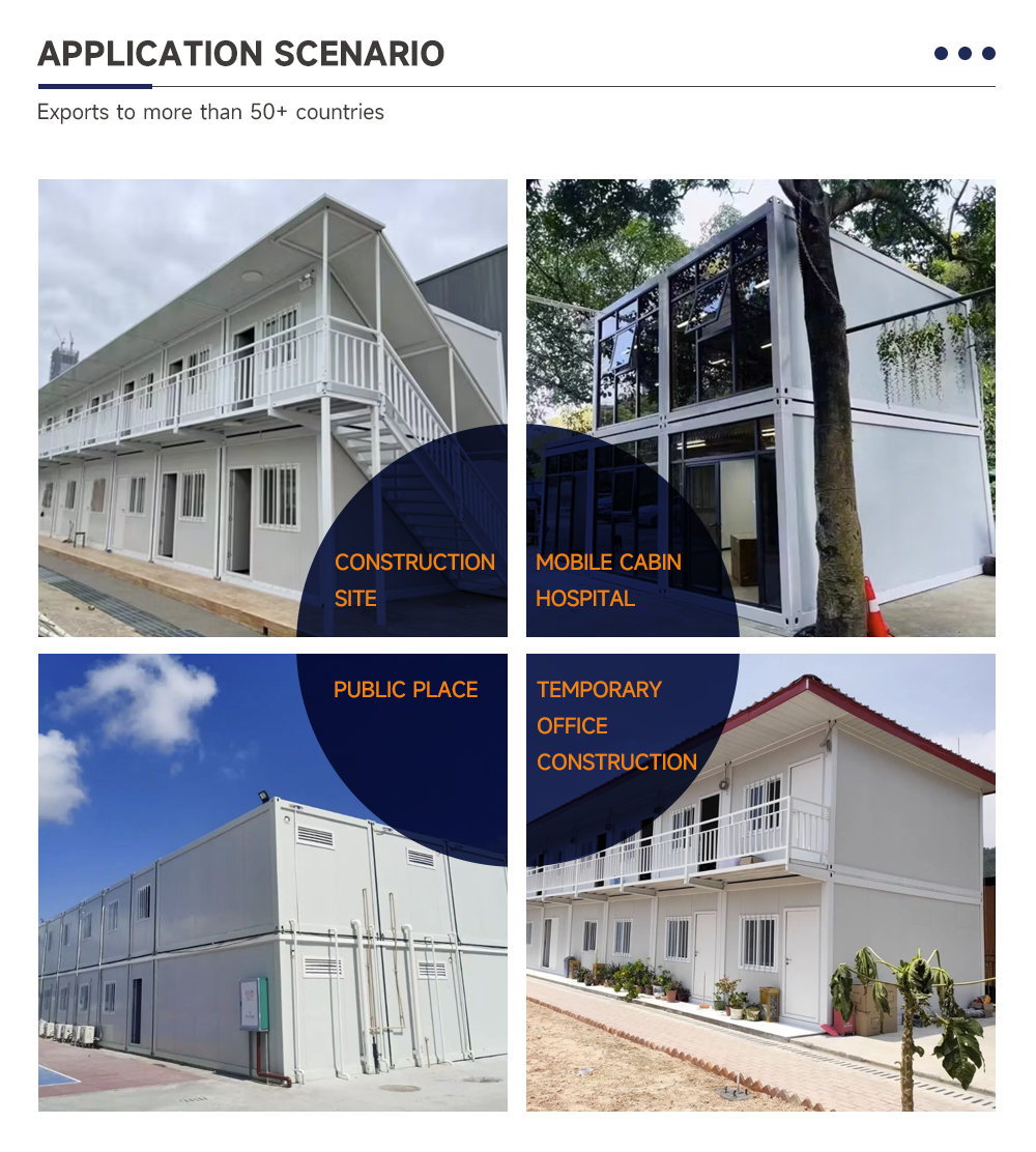 Detachable 2 Story Hotel Container House with Sandwich Panel and Steel Frame