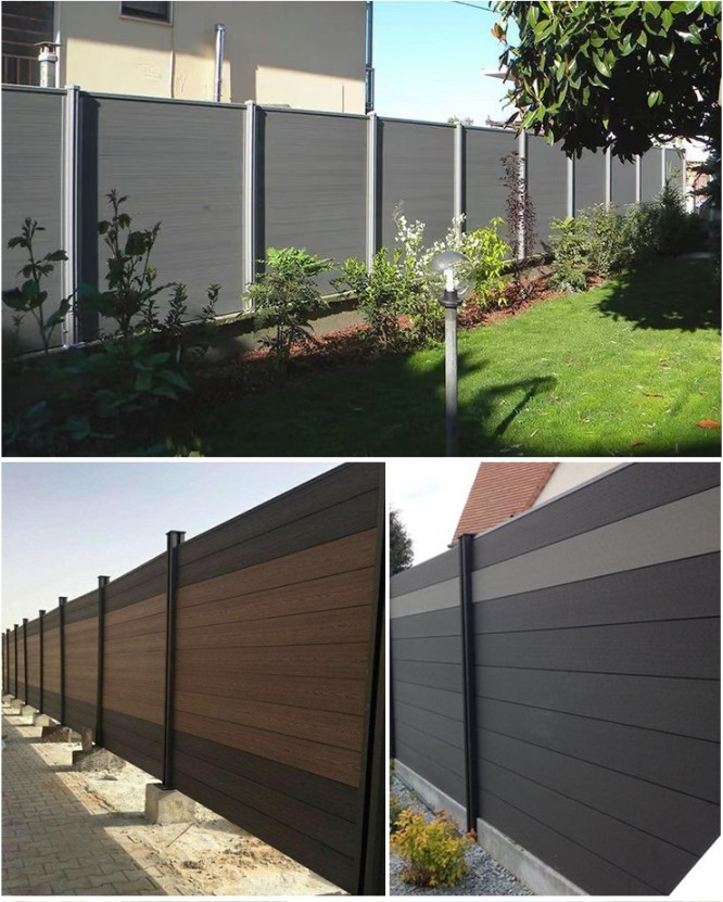 Outdoor Private House WPC Outdoor Fence Garden Composite Fence Panels