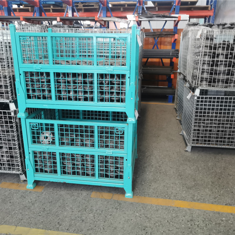 Customized Warehouse Industrial Heavy Duty Durable Metal Box Stack Collapsible