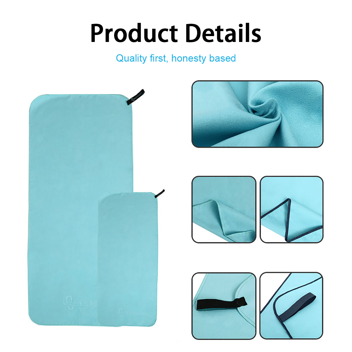Quick Dry Lightweight Microfiber Travel Towels 3 Size Pack