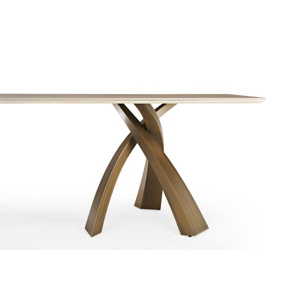 Simple Travertine Dining Table Ceramic With Wooden Marble Stone for Home or Restaurant