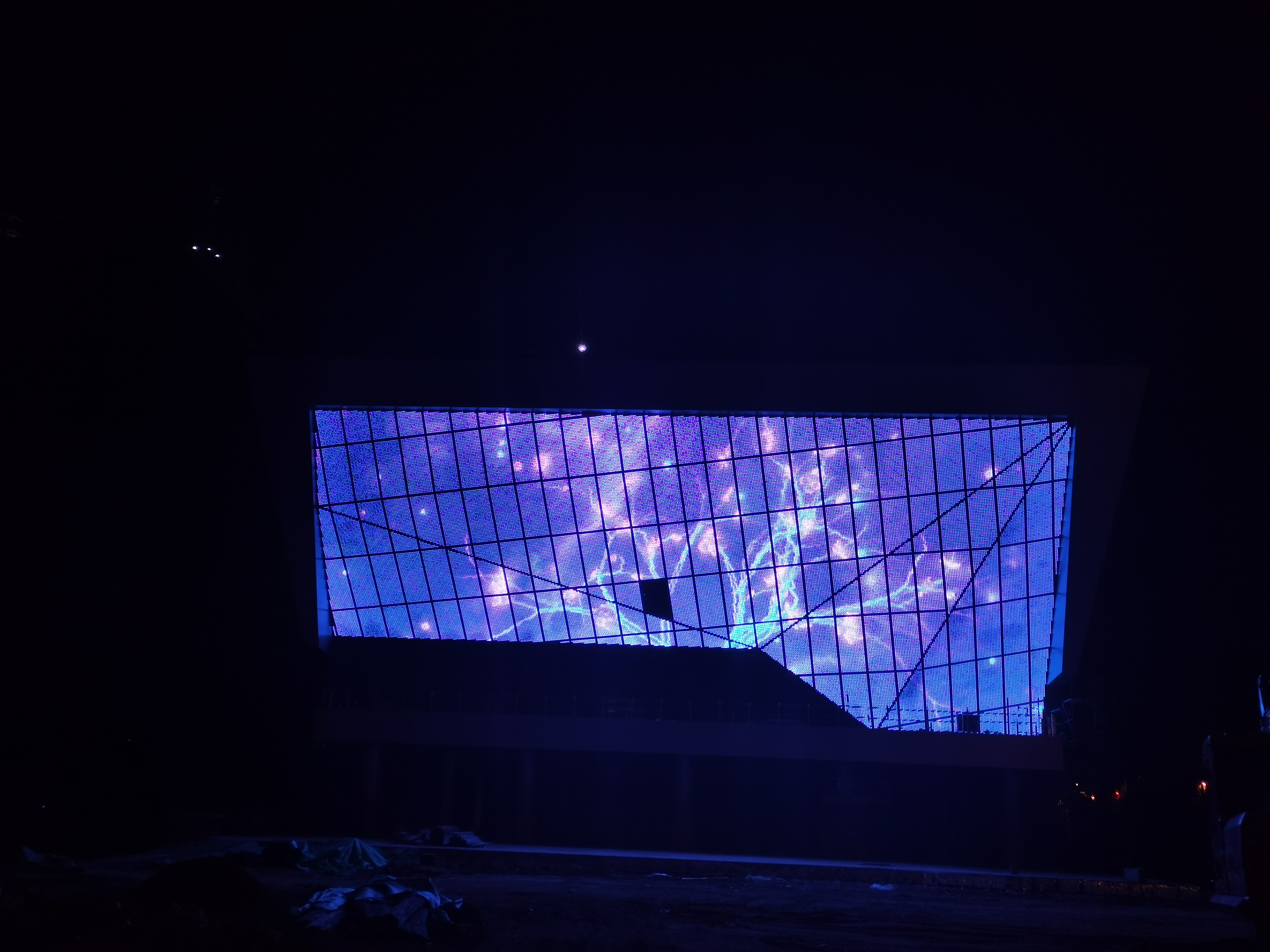 Foldable RGB Full Color DMX SPI LED Pixel Mesh Screen For Facade Building Lighting