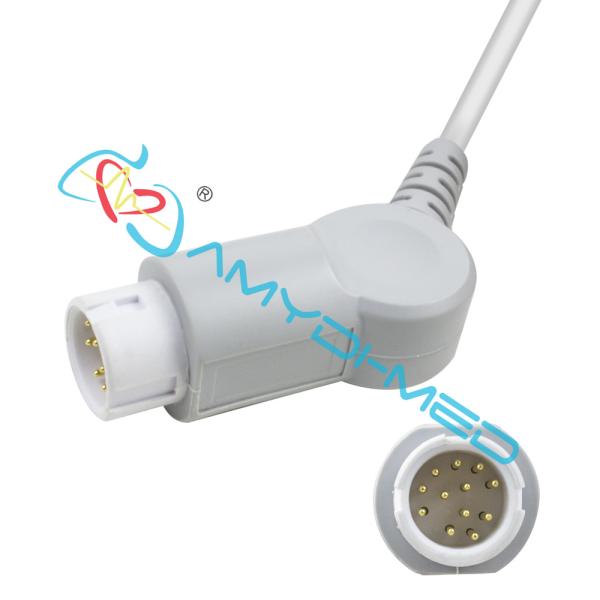 Electrode Clip 3 Lead Ecg Cable Round 12P TPU Jacket Customizable