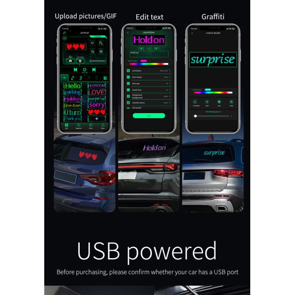 Smart Rear Windshield Led Display For Fleet Advertising Personalized Designs