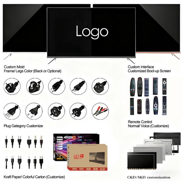 Smart TV 43 Inches Android 12 Digital 4K TV OLED Bluetooth Television Flat Screen Smart TV Google TV