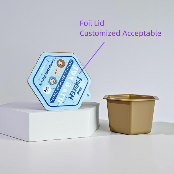 80ml Hexagon PP Disposable Cup with Aluminum Foil Lid