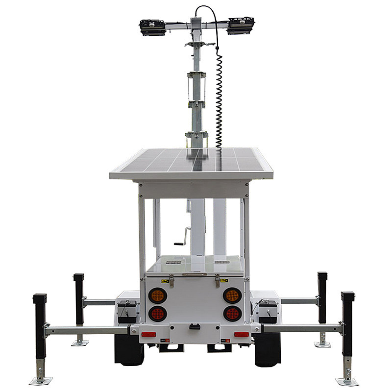 7M Mast Single Axle Durable Battery Solar Light Tower Mining Operations Mobile Light Tower Manufacturers