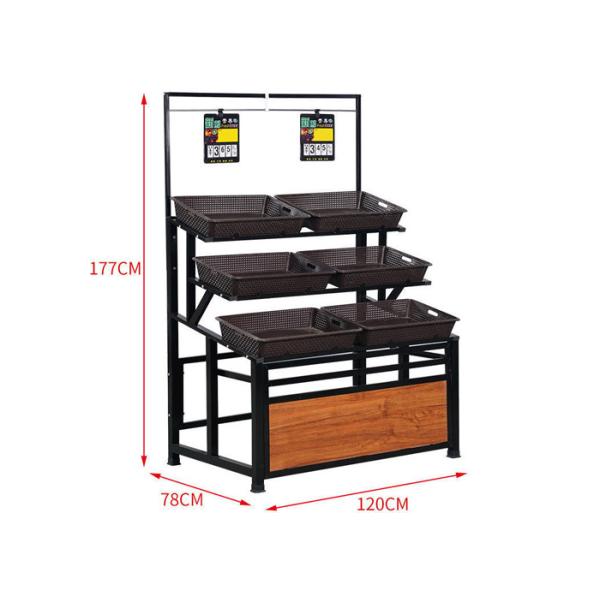 Rigid structure CRS Vegetable Display Rack With Movable Baksets