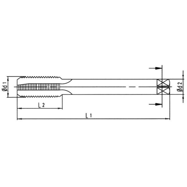 ISO529 67HRC Tin Coated Spiral Point HSS Machine Taps