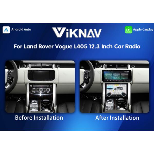 Viknav 12.3 Inch Touch Screen Car Radio And AC For Land Rover Range Rover Vogue L405 2013-2017 Multimedia Player GPS Navigation Head Unit (Ivory All)