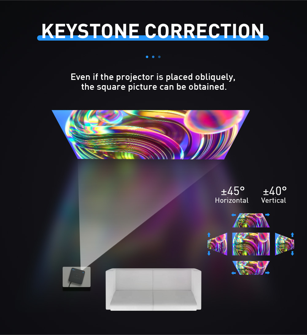 Flyin P15 1080P Full HD DLP Projector Portable WIFI Android 9 IOS Home Theater 4K Auto 3D Stereo Built-in 4-hour Battery Manual focus